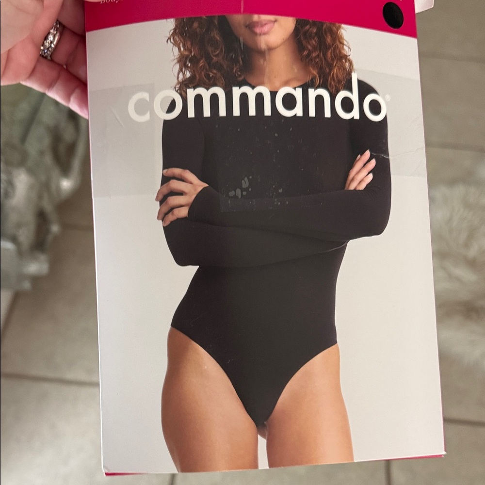 Commando Black Long-Sleeve Crewneck Bodysuit